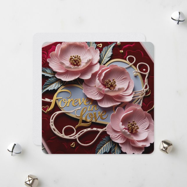 Fêtes Annuelles Cartes Valentine pour toujours en amour (Devant/Arrière en situation)