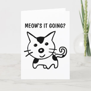 FÊTES ANNUELLES CHAT FUNNY CARTES DE SALUT POUR DIRE BONJOUR