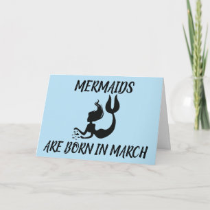 FÊTES ANNUELLES MERMAIDS AR NÉ EN MARS CARTES D'ANNIVERSAIRE POUR 