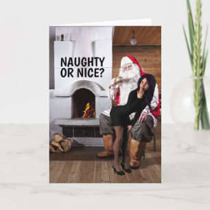 FÊTES ANNUELLES PÈRE NOËL CARTES DE NOËL POUR FEMME NAUGHTY