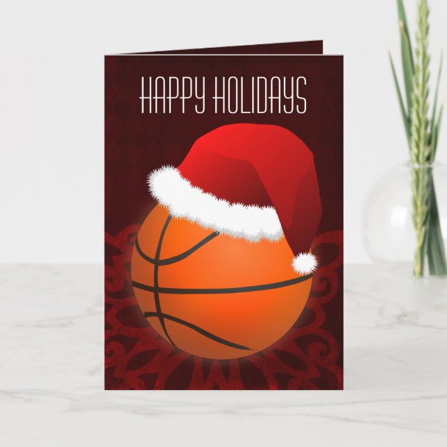 Fêtes Annuelles pour joueur de basket Cartes de Noël (Devant)