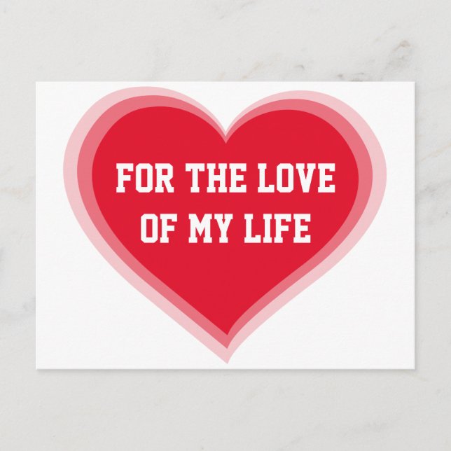 Fêtes Annuelles Pour L'Amour De Ma Vie Valentine Cartes (Devant)