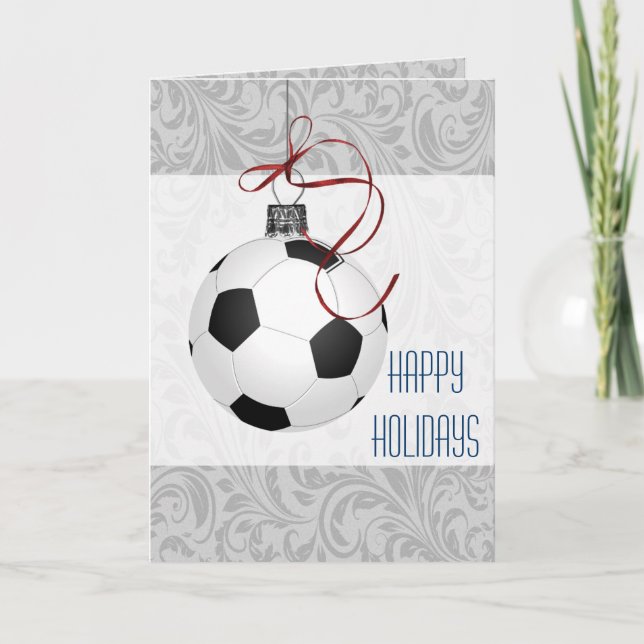 Fêtes Annuelles pour un joueur de football Cartes de Noël (Devant)