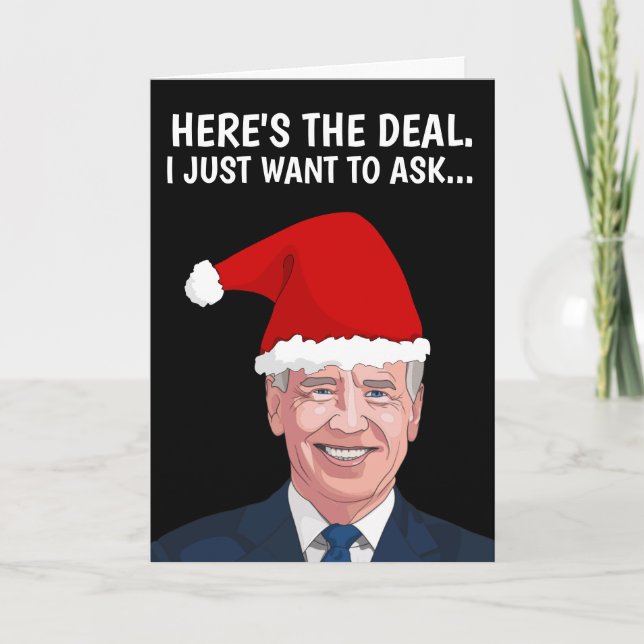FÊTES ANNUELLES SNIFFER JOE BIDEN FUNNY CARTES DE NOËL POUR ELLE (Devant)