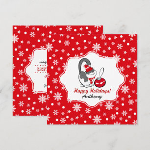 Fêtes Annuelles Sweet Kitty   Personnalisé Nom Cartes de Noël pour