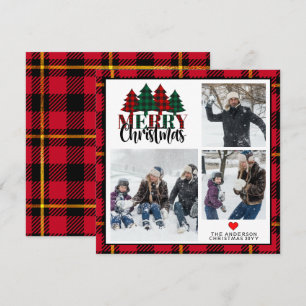Fêtes Annuelles Trois cartes de Noël à carreaux pour les vœux de l