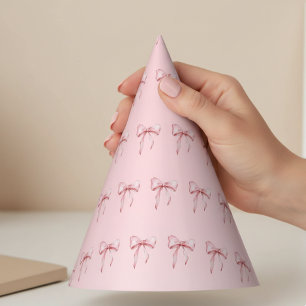 Fètes Chapeaux de fête d'anniversaire à motif ruban rose