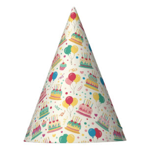 Fètes Chapeaux de fête d'anniversaire colorés avec gâtea