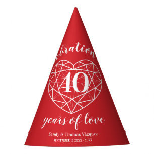 Fètes Chapeaux de fête personnalisés pour les 40 ans de