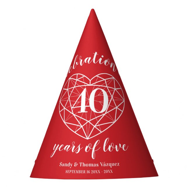 Fètes Chapeaux de fête personnalisés pour les 40 ans de  (Devant)