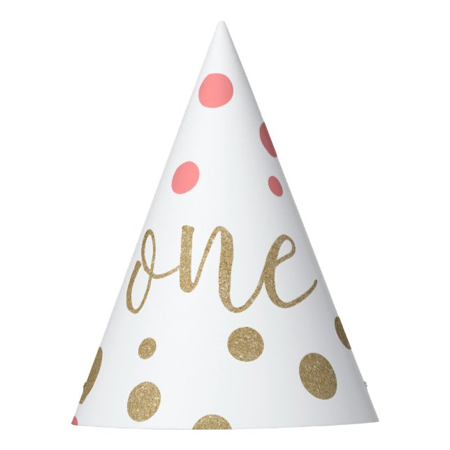 Fètes Chapeaux de premier anniversaire à paillettes rose (Devant)