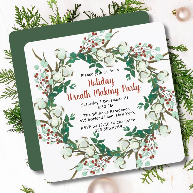 Fêtes Couronnes Fête Noël Invitations (Créateur téléchargé)