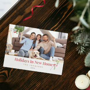 Fêtes dans une nouvelle carte de Noël photo de la