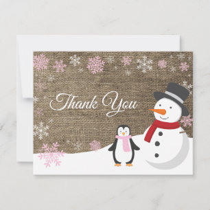 Fêtes de Noël d'hiver Carte de remerciements de ne