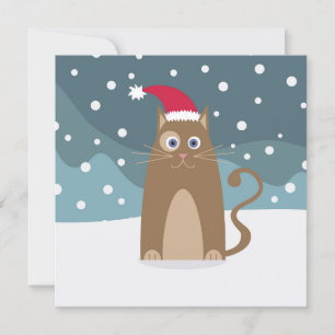 Fêtes de Noël d'hiver père Noël chat animal de com