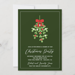 Fêtes de Noël Mistletoe Greenery Invitation
