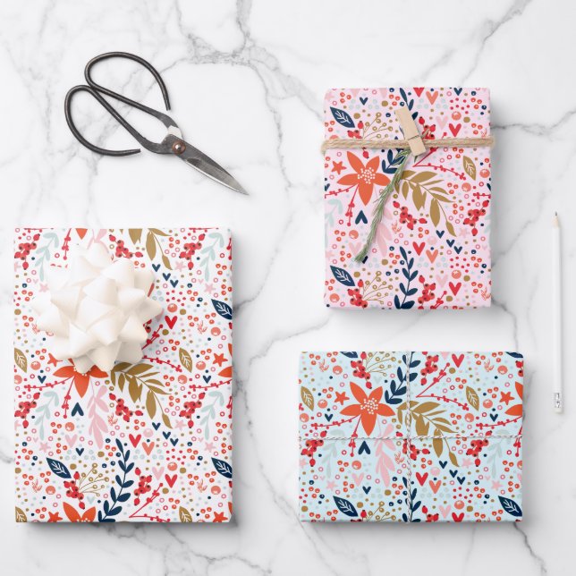 Fêtes de Noël Thème Enveloppement Feuilles de papi (Recto)