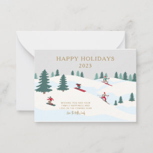 Fêtes de Ski Carte de Noël Joyeux Personnalisée