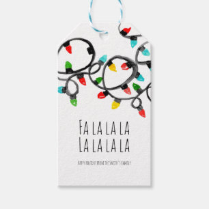 Fêtes Noël lumières simple étiquette cadeau