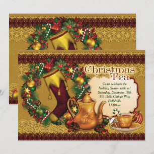 Fêtes Noël Tea Party Invitations