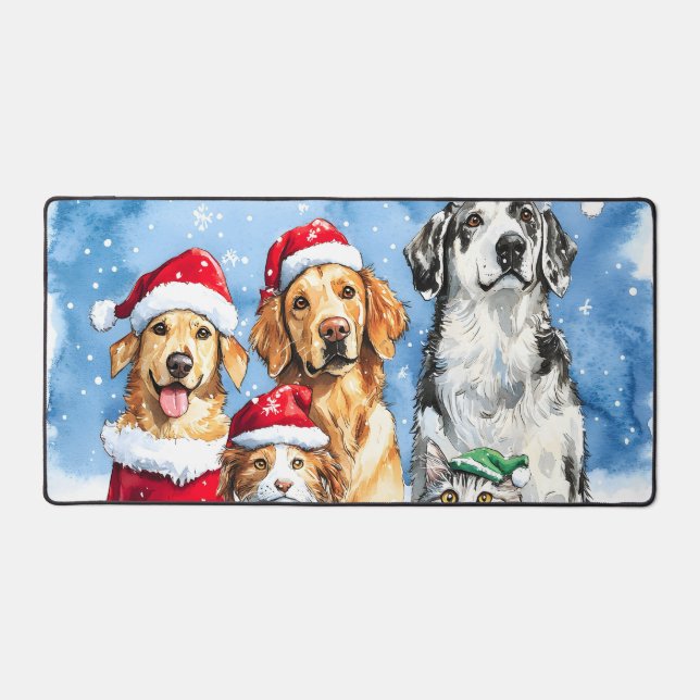 Fêtes patte neigeuse Noël Mignon Animaux de compag (Recto)