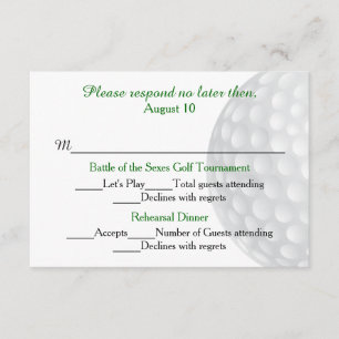 Fêtes Pré-Mariage de Bal de Golf Carte RSVP
