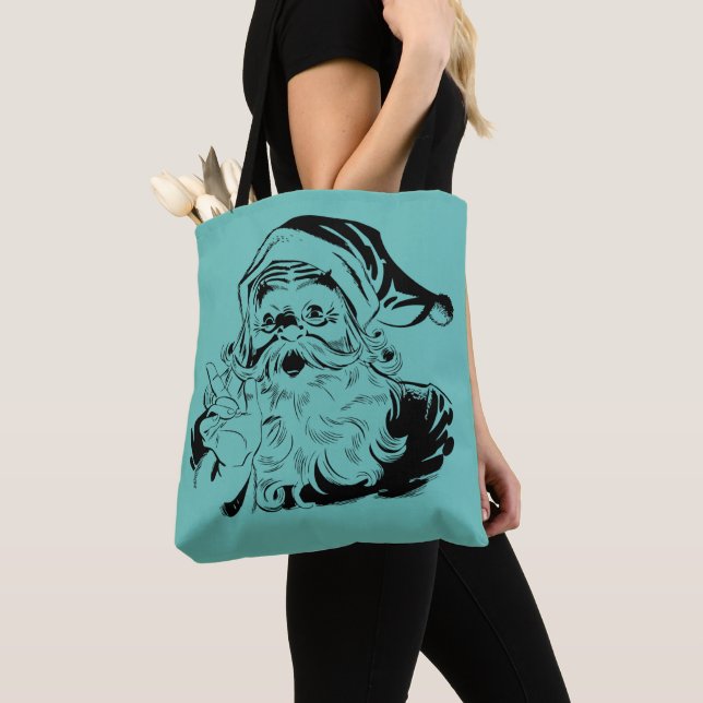 Fêtes Santa Clause Sac fourre-tout Turquoise de No (De près)