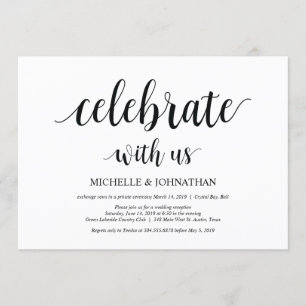 Fêtez avec nous, Mariage Elopement invitations