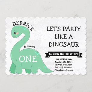 FÊTONS COMME UN DINOSAUR ANNIVERSAIRE INVITATIONS