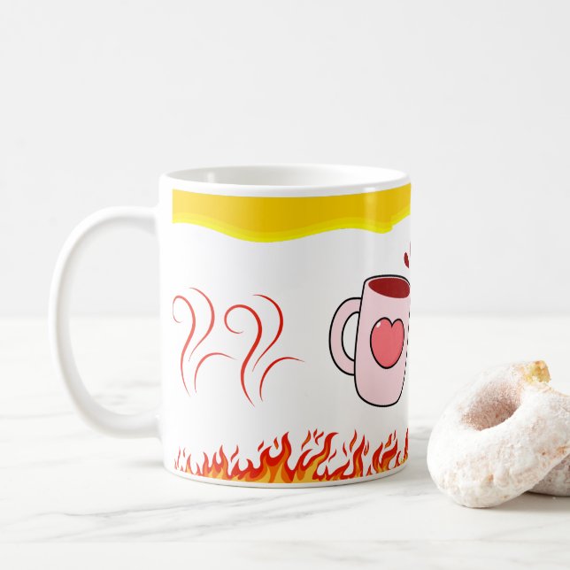 Feu d'amour - Mug de citations romantiques pour le (Avec donut)