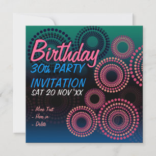 Feu d'Anniversaire Fête Invitation