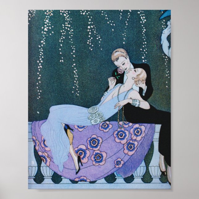 Feu d'artifice à Paris Poster Art Déco (Devant)