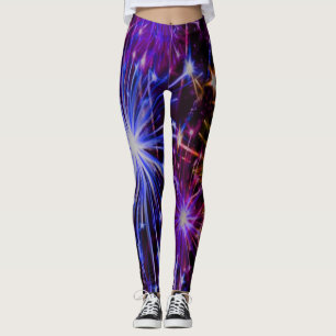Feu d'artifice Bleu et Rouge Fun et Leggings flash