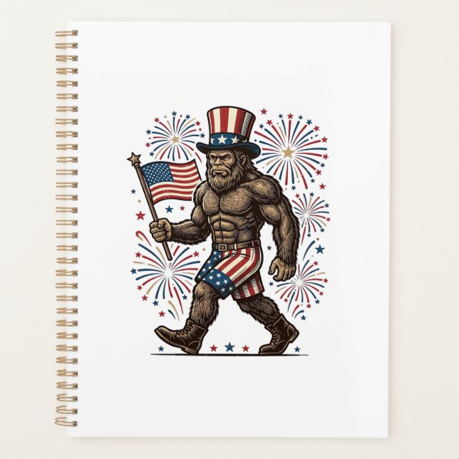 Feu d'artifice de Sasquatch patriotique Gravure vi (Devant)
