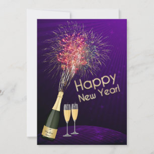 Feu d'artifice du Nouvel An Fêtons Invitation 4