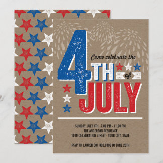 Feu d'artifice patriotique 4 juillet Invitation du