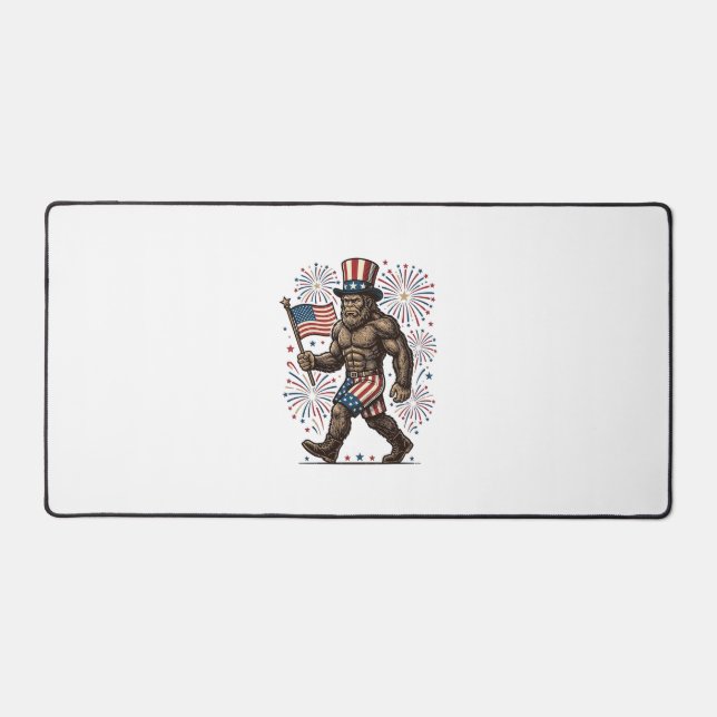 Feu d'artifice patriotique Sasquatch Gravure vinta (Recto)