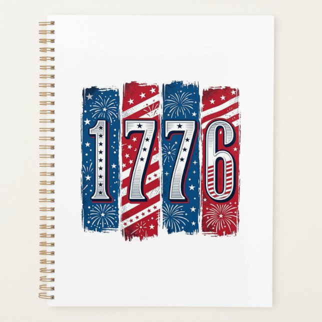 Feu d'artifice patriotique vintage 1776 Vector Des (Devant)