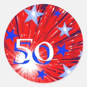 Feu d'artifice Rouge Blanc Bleu 'Age' autocollant