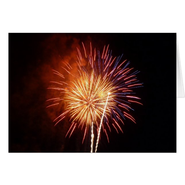 Feu d'artifice rouge, blanc et bleu I Patriotique (Devant horizontal)