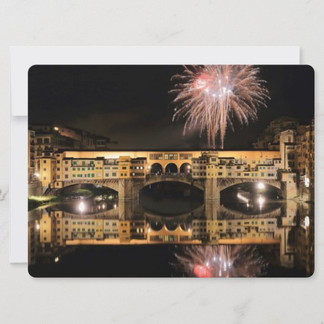 Feu d'artifice sur Ponte Vecchio à Florence Italie (Devant)