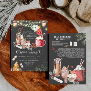 Feu de joie d'anniversaire d'hiver   Chocolat chau