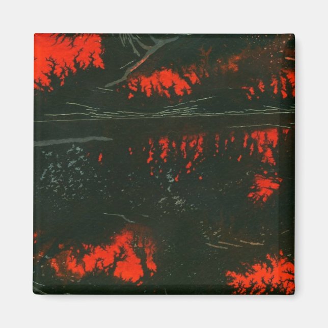 "Feu de marais #1" Magnet d'art Abstrait (Devant)