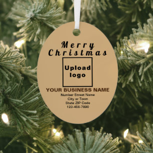 Feu de Noël Brown Ornement en métal ovale