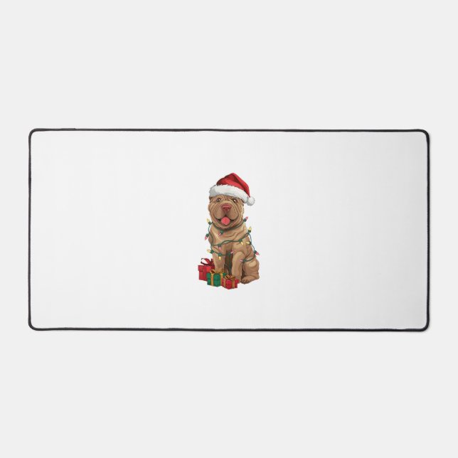 Feu de Noël Éclairage du chapeau de Noël Shar Pei  (Recto)