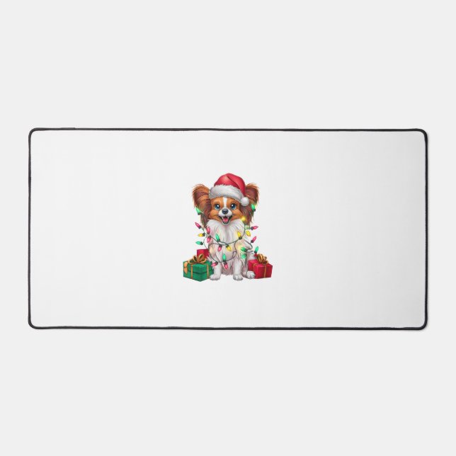 Feu de Noël Éclairage Santa Chapeau Papillon Chien (Recto)