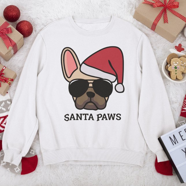 Feu de Noël Français Sweatshirt de Bulldog (Créateur téléchargé)