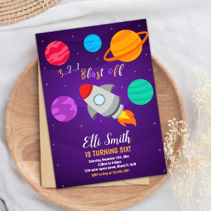 Feu de Rocket Gris Éteint Invitations Anniversaire