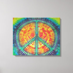 Feu Derrière Le Panneau De Paix Tie Dye Toile Enve