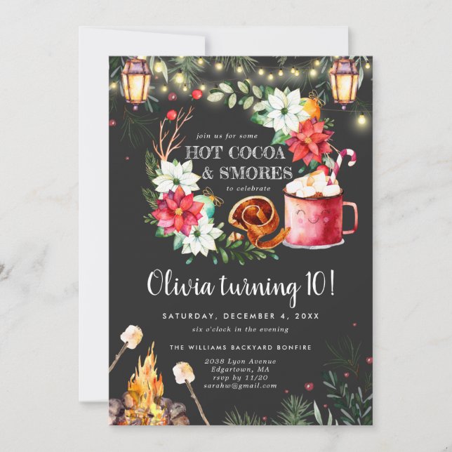 Feu d'hiver Invitation d'anniversaire (Devant)